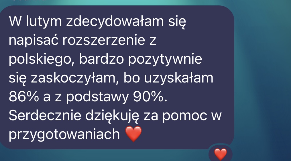 Wiadomość z Messengera – opinia kursanta