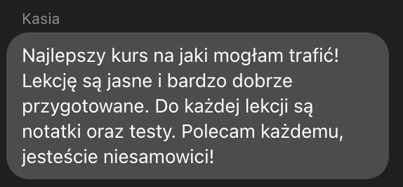 Wiadomość z Messengera – opinia kursanta