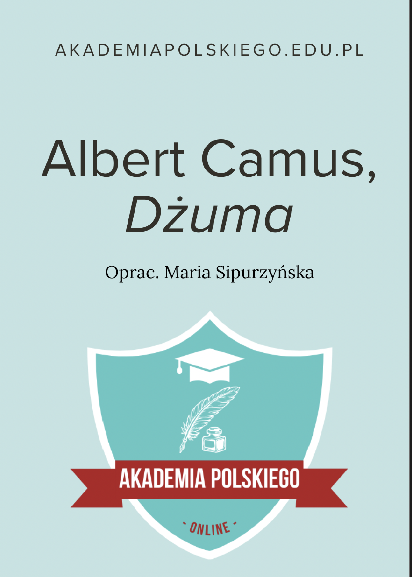 Okładka opracowania: Albert Camus, Dżuma